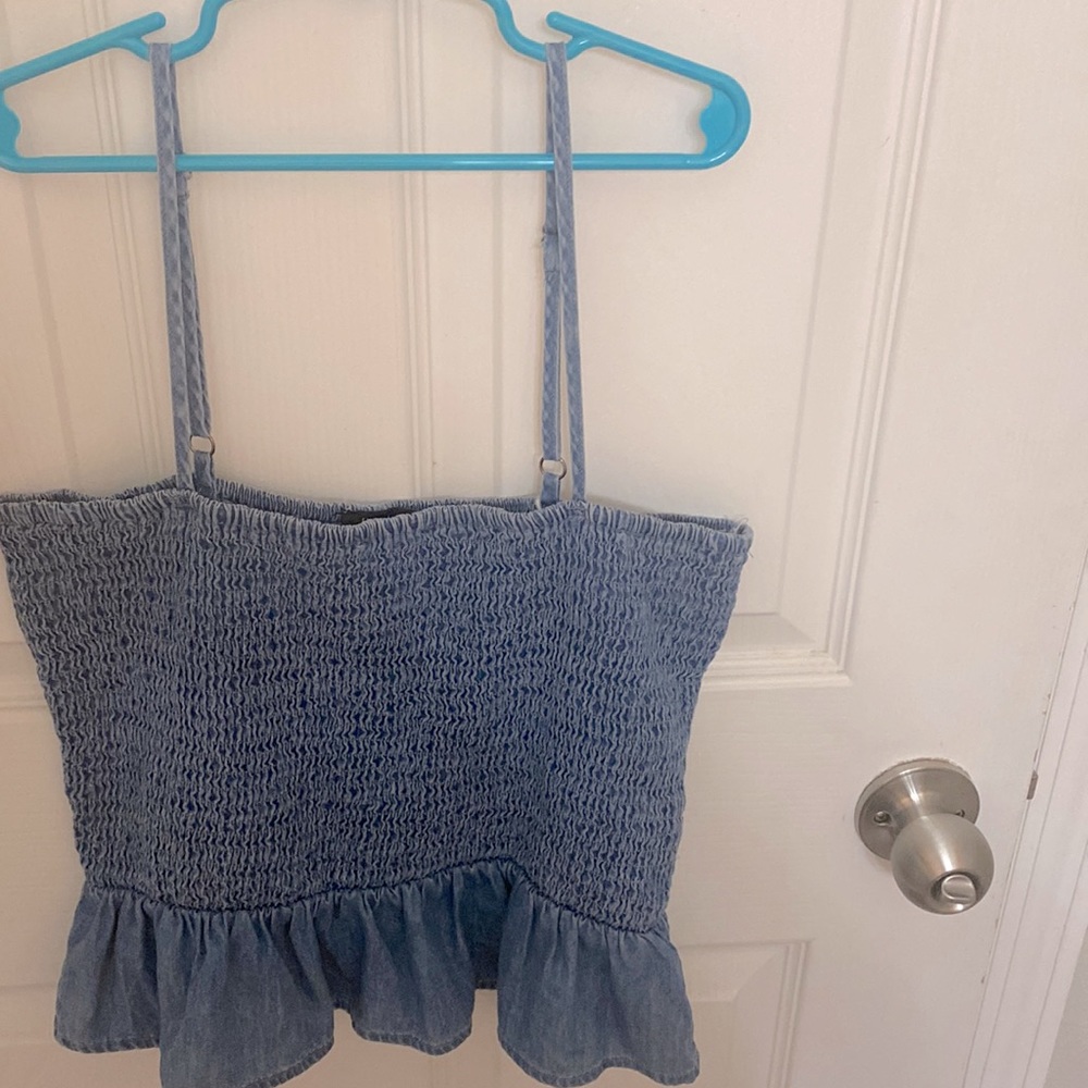 Haute Monde spaghetti strap crop top